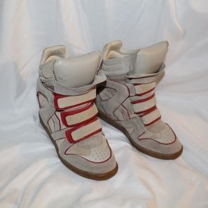 Isabel Marant Dove Gray Bekett Wedge Sneakers